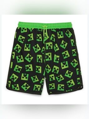 Minecraft Boys Creeper Swim Trunks UPF 50+ Size 4/5